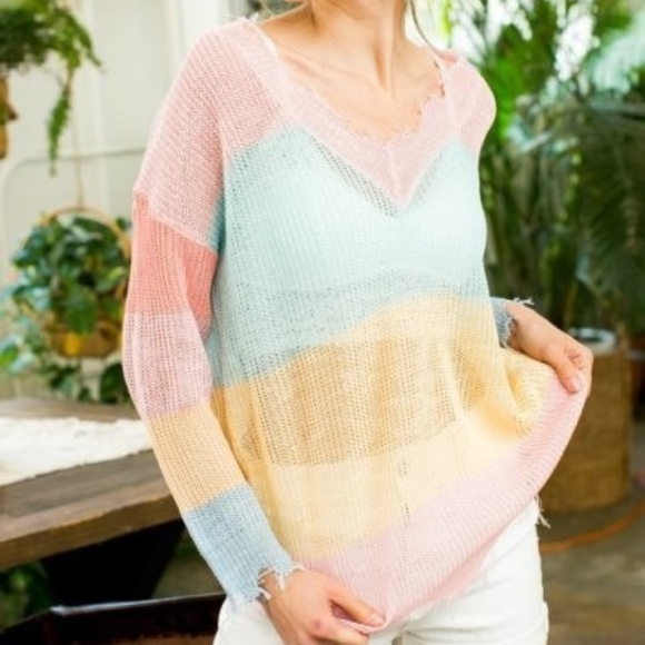 Summer Lovin Striped Oversized Sweater - Picture 6 of 8